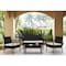 Manhattan Comfort Noli  Steel Rattan 4-Piece Patio Conversation Set with Cushions in Cream OD-CV007-CR - alternate 9